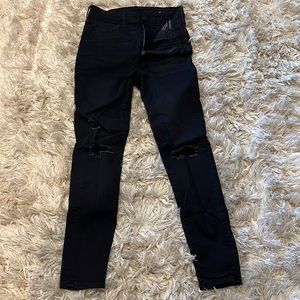 American Eagle black ripped super hi-rise next level stretch 8 regular